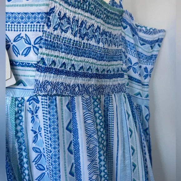 Tori Richard Borderline Zuri Blue Patterned
Cotton Maxi Dress NWT - Picture 13 of 13